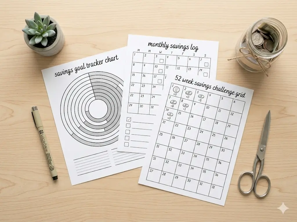 15 Free Money Saving Chart Printables to Track Your Goals
